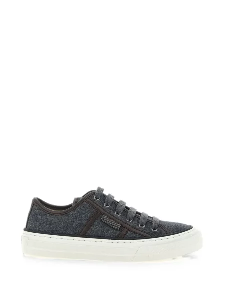 Sneakerși Brunello Cucinelli de lână gri