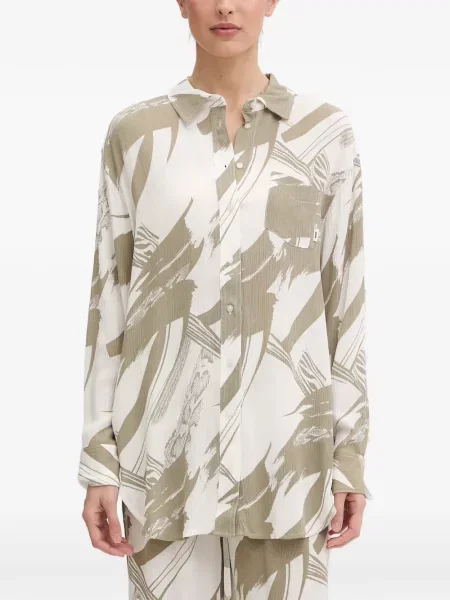 Cămașă Dkny cu imagine cu imprimeu abstract alb