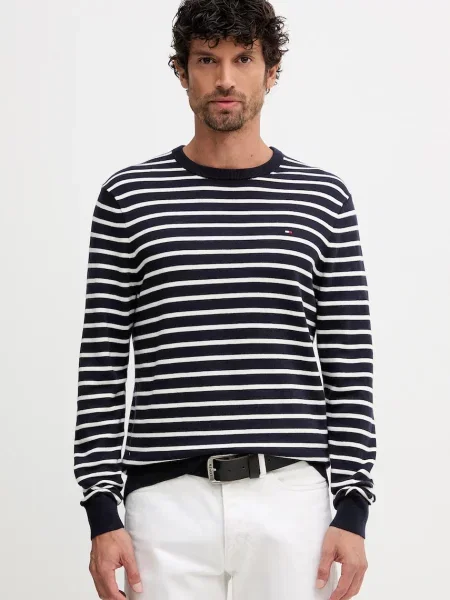 Пуловер Tommy Hilfiger лопатка синьо