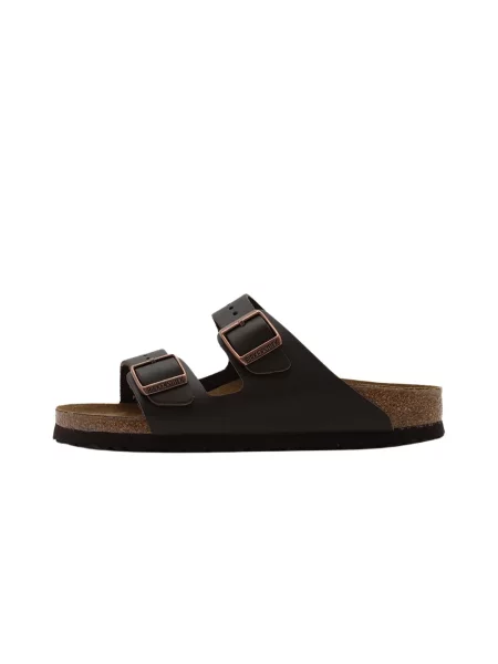 Klapki Birkenstock skórzane brązowe