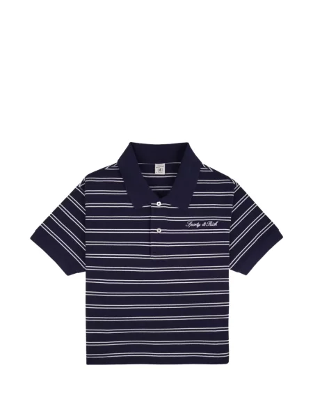 Tricou polo Sporty & Rich cu autograf albastru