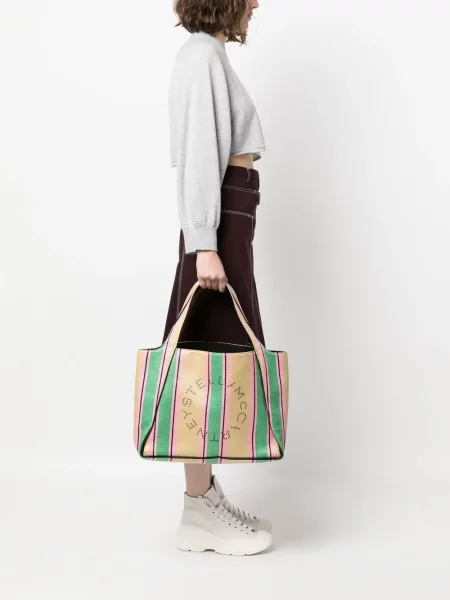 Geantă Stella Mccartney cu dungi cu imagine