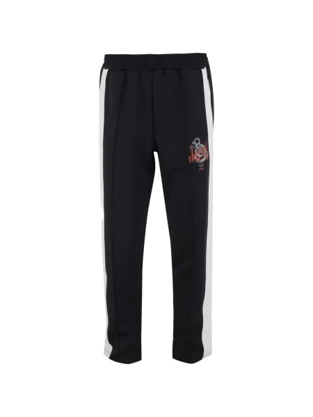 Pantaloni Just Cavalli cu dungi cu imagine alergare negru