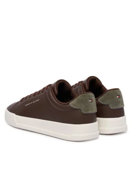 Tommy Hilfiger Tenisice Th Court Lth Detail Ess smeđa