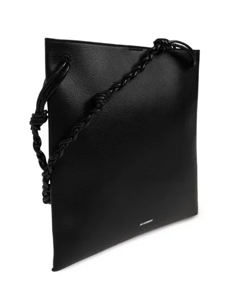 Bőr crossbody táska Jil Sander fekete