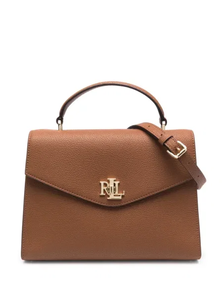 Kabelka satchel Lauren Ralph Lauren hnědá