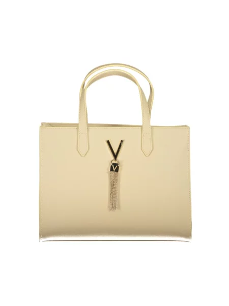 Lniana shopperka Valentino By Mario Valentino beżowa
