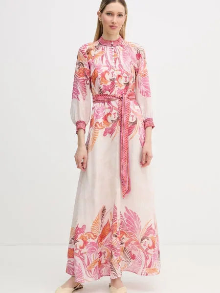 Hale Bob sukienka letnia lniana Belize różowa