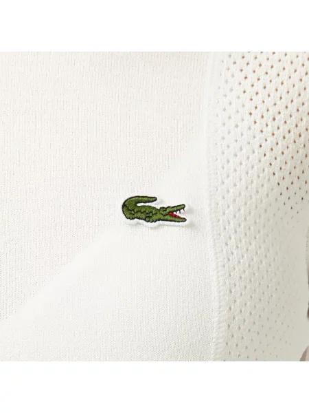 Lacoste Sweter Z Okrągłym Dekoltem Regular Fit biały
