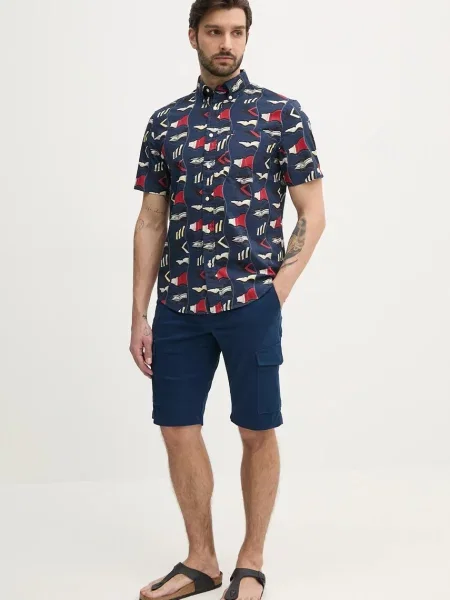 Tommy Hilfiger koszula granatowy regular z kołnierzykiem button-down