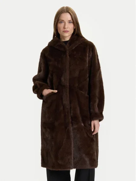 Palton de blană Rinascimento maro