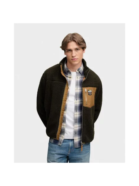 Polar Superdry Mountain Full Zip ciemny camel S zielony