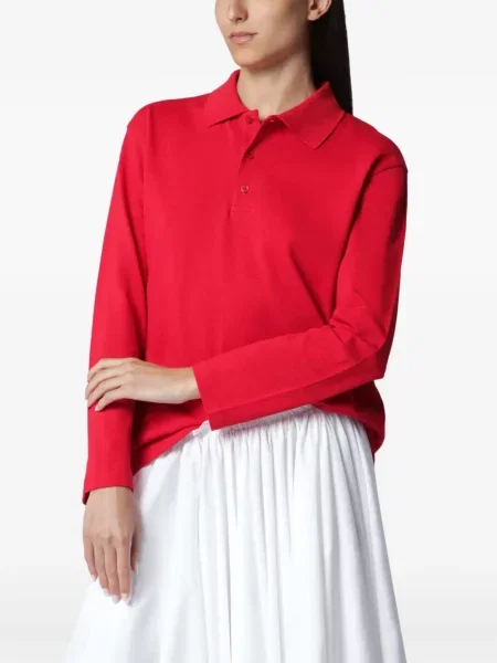 Lung tricou polo Flore Flore roșu