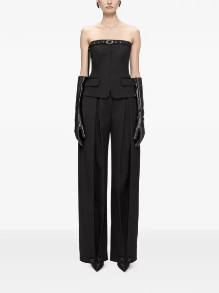 Pantaloni Nissa de lână negru