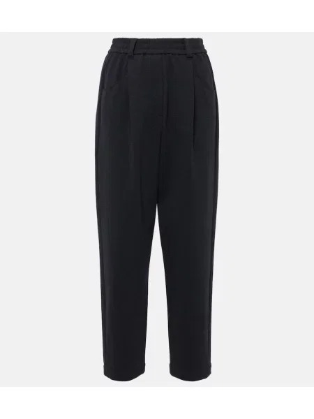 Spodnie dresowe Brunello Cucinelli z dżerseju plisowane szare