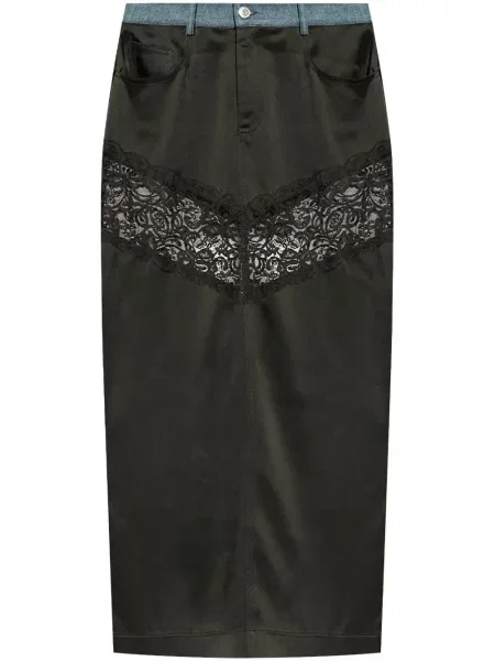 Fusta maxi Blumarine din dantelă lungă negru