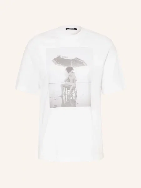 Jacquemus Tričko Le Tshirt Campagne / šedá bílá