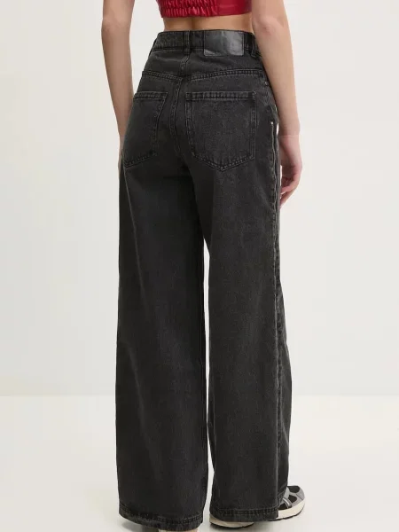 Adidas Originals jeans DENIM ZIP PANT femei negru