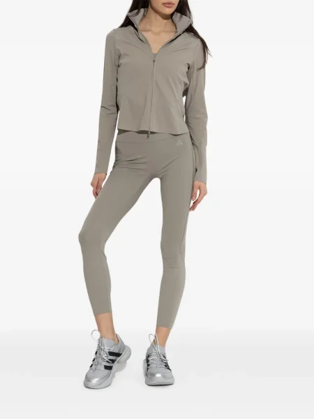 Koszulka Adidas z zamkiem błyskawicznym do połowy bez rękawów skórzana brązowa