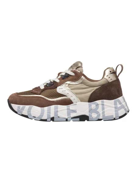 Sneakersy Voile Blanche skórzane brązowe