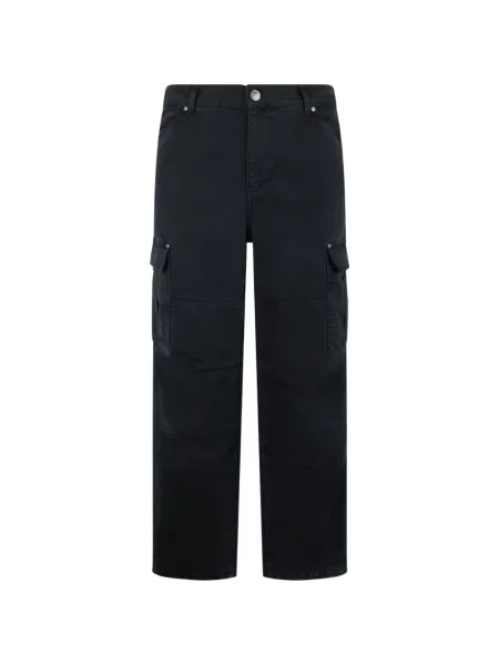 Pantaloni cargo Roberto Cavalli cu autograf negru