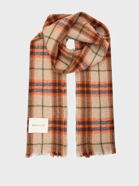 Шерстяной клетчатый шарф Gant