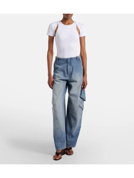 Top Alaïa tricotate alb