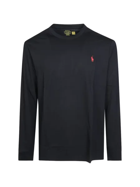 Lung tricou polo Polo Ralph Lauren cu broderie negru