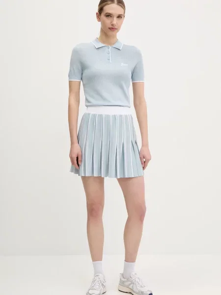 Guess spódnica mini rozkloszowana niebieski