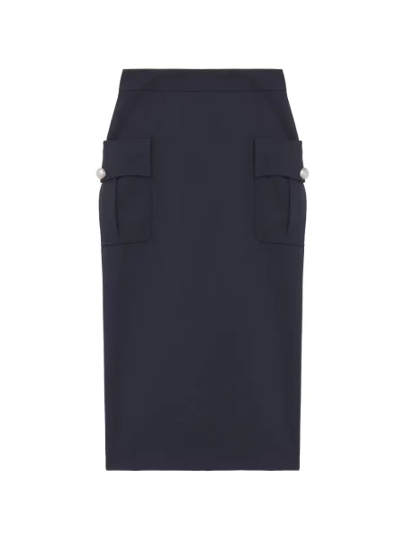 Fustă midi Alexander Mcqueen albastru