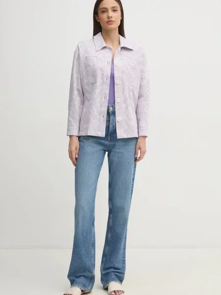 La Petite Française koszula CHANDLER relaxed z kołnierzykiem klasycznym CHANDLER fioletowy