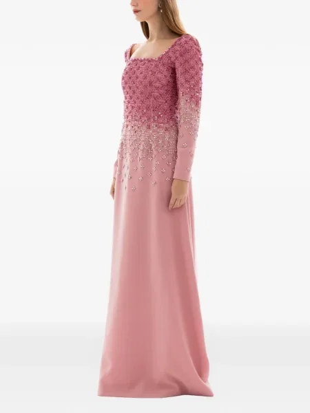 Rochie Dina Melwani de cristal roz