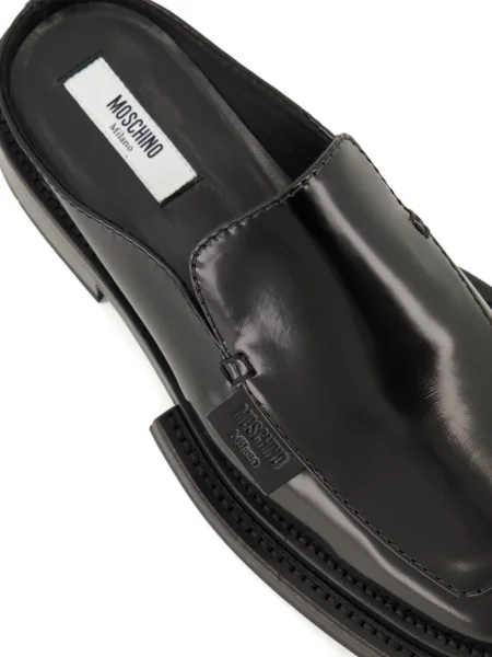 Papuci tip mules Moschino din piele negru
