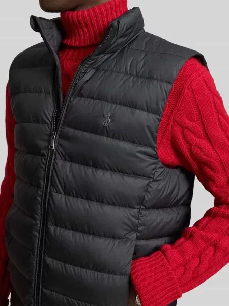 Kamizelka w kroju regular fit z wyszywanym logo Polo Ralph Lauren czarna
