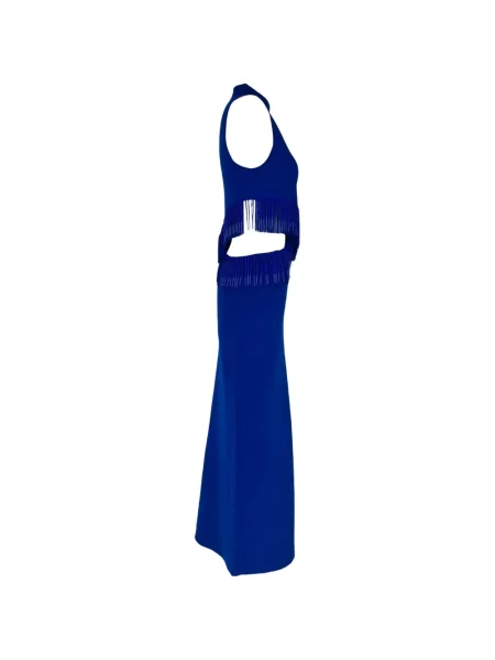 Rochie maxi Galvan London cu mărgele albastru