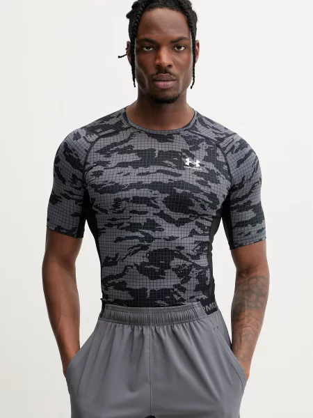 UNDER ARMOUR t-shirt treningowy UA HG Printed SS L czarny