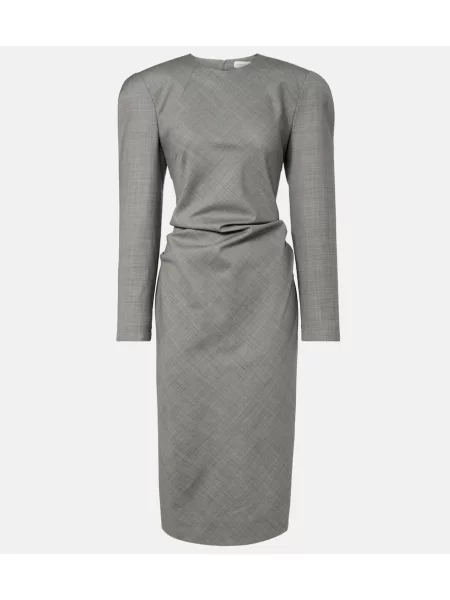 Rochie midi Magda Butrym de lână cu legături gri