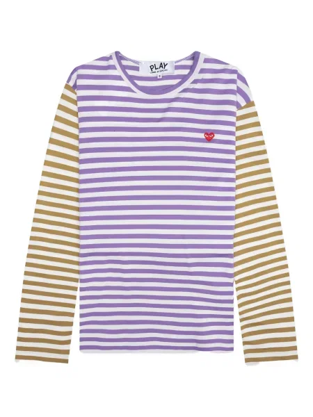 Tricou Comme Des Garcons Play cu dungi alb