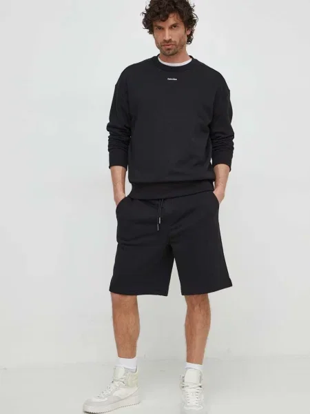 Bluza o kroju oversized z nadrukiem z logo Calvin Klein czarna