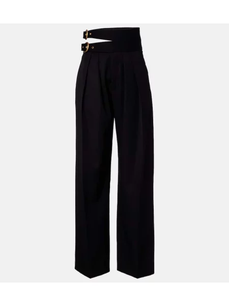 Pantaloni Chloé de lână negru