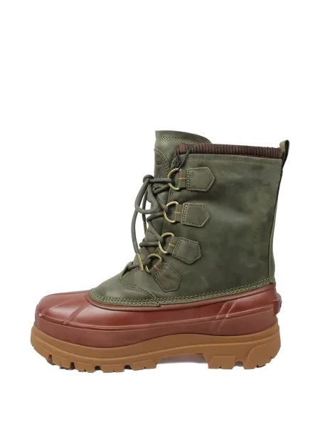 Botine Barbour cu șireturi din piele verde