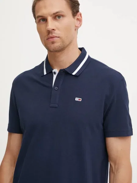 Tommy Jeans polo de marin neted albastru