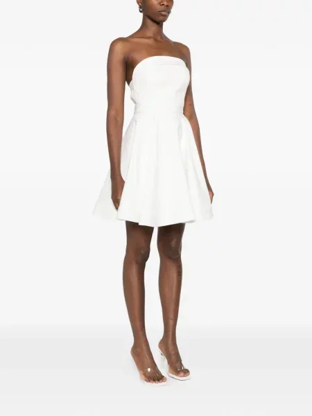 Rochie midi Leen Mougrhabi cu funde fără bretele alb