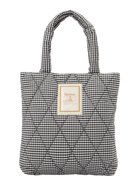 Barbour Nakupovalna torba Riah črna bela
