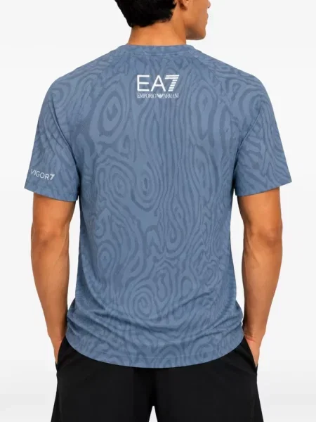 Μπλούζα Emporio Armani με σχέδιο με αφηρημένο print μπλε