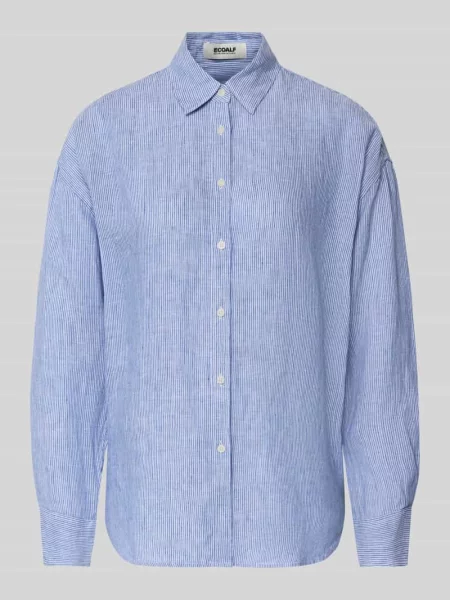 Bluzka lniana o kroju relaxed fit z wzorem w model DARIA' Ecoalf