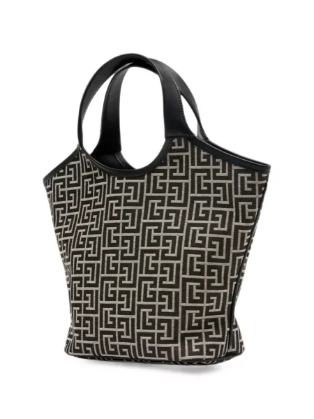 Geantă shopper Balmain din piele negru