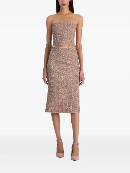 Σουτιέν bandeau Alice + Olivia με παγιέτες στράπλες ροζ