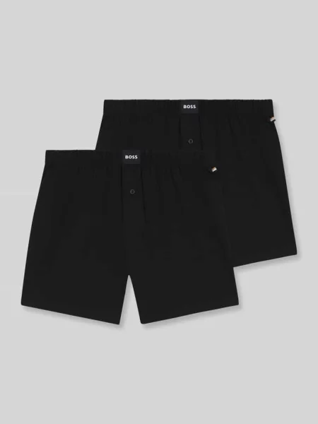 Bokserki o kroju regular fit z mieszanki bawełny model JERSEY BOXER' Boss czarne