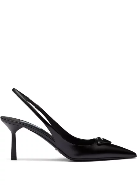 Pantofi cu toc Prada slingback negru